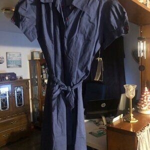 NWT Tramp Blue Polka Shirt Dress